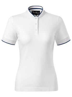 Damen Polo mit Stehkragen in Weiß, tailliert, 8 Farben, Größen XS bis 2XL