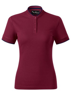 Poloshirt Stehkragen Damen in Weinrot, tailliert, 8 Farben, Größen XS bis 2XL
