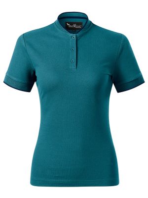 Poloshirt Stehkragen Damen in Petrol, tailliert, 8 Farben, Größen XS bis 2XL