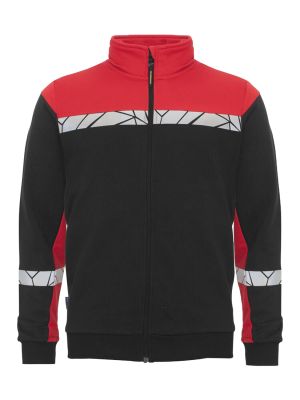 Rote Warnschutz Jacke Herren mit Reflektoren, Stehkragen und sportlicher Passform