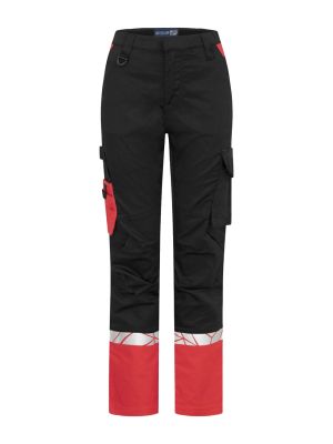 Rote Damen-Arbeitshose mit Reflektoren, Cargotaschen und funktionalem Schnitt