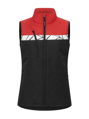 Rote Warnschutz weste mit reflektierenden Einsätzen und funktionalem Schnitt