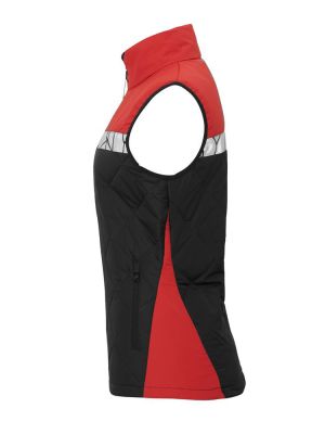 Rote Warnschutz weste mit reflektierenden Einsätzen und funktionalem Schnitt