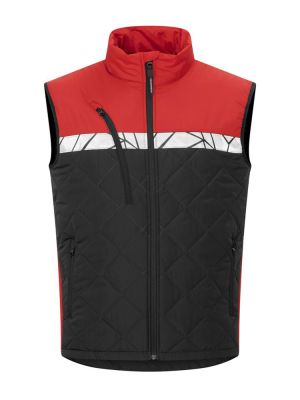 Rote Herren-Steppweste mit reflektierenden Einsätzen und funktionalem Schnitt