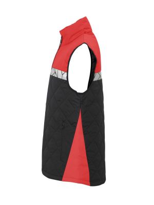 Rote Herren-Steppweste mit reflektierenden Einsätzen und funktionalem Schnitt