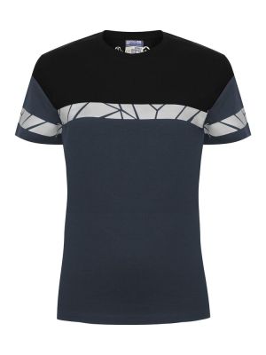 Marineblaues Damen-T-Shirt mit Reflektoren und sportlichem Schnitt