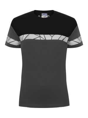 Graues Damen-T-Shirt mit reflektierenden Einsätzen und sportlichem Schnitt