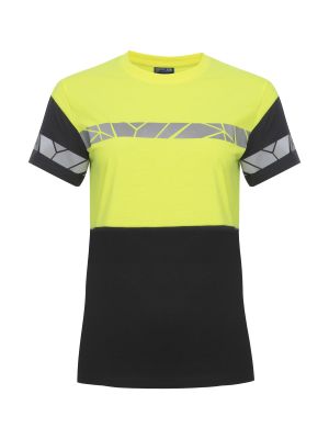 Gelbes Damen-T-Shirt mit reflektierenden Einsätzen und sportlichem Schnitt