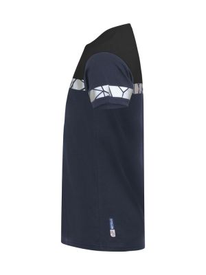 Herren Warnshirt marineblau mit reflektierenden Einsätzen und sportlichem Schnitt
