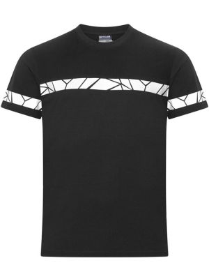 Schwarzes Herren-T-Shirt mit reflektierenden Einsätzen und sportlichem Schnitt