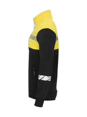 Gelbe Warnschutzjacke Damen mit Reflektoren und figurbetontem Schnitt für hohe Sichtbarkeit