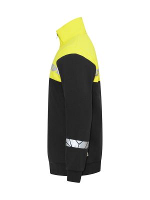 Gelbe Warnjacke Herren mit Reflektoren, sportlicher Passform und Stehkragen