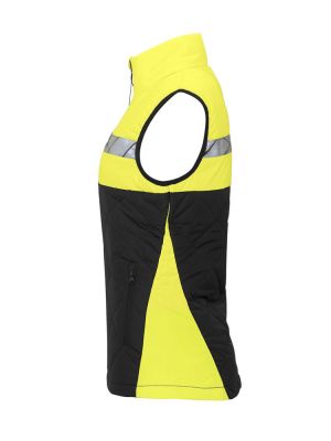 Warnweste gelb für Damen mit reflektierenden Einsätzen und praktischen Taschen