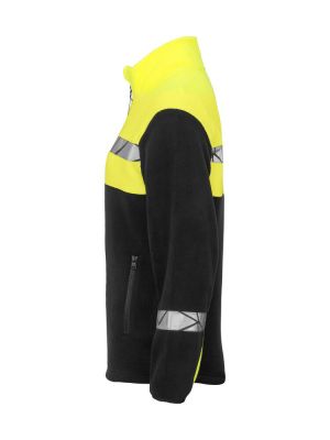 Gelbe Fleecejacke für Damen mit hoher Sichtbarkeit und atmungsaktivem Tragekomfort
