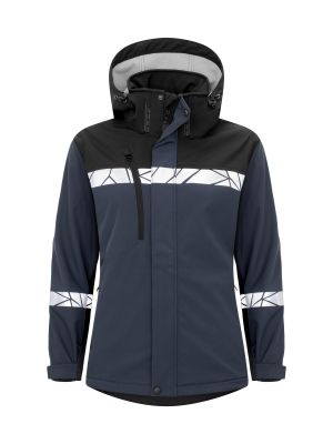 Warnschutz Softshelljacke mit Reflektoren, sportlichem Schnitt und Wetterschutz