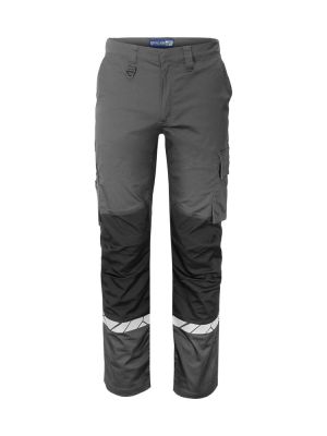 Graue Herren Warnschutzhose mit Reflektoren, Cargotasche und funktionalem Schnitt