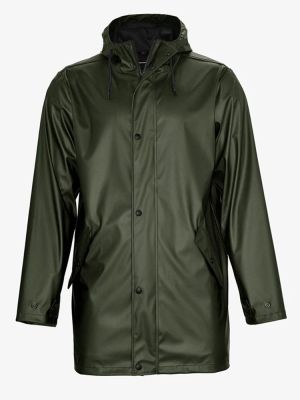 Regenmantel Olivgrün, mattes Finish, Kapuze, wasserdicht mit verschweißten Nähten
