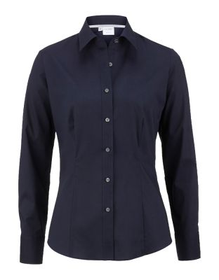 OLYMP Damenbluse Level 5 Body Fit in Marine Dunkelblau