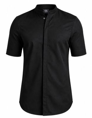 Herren Kurzarm Jacke Alton schwarz mit Jersey-Rücken und modernem Schnitt