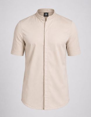 Herren Kurzarm Jacke Alton beige mit Jersey-Rücken und modernem Schnitt