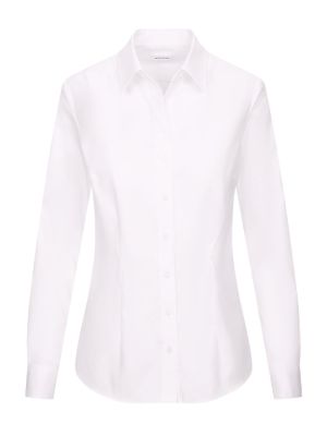 Feminine Slim-Fit-Bluse aus feinem Baumwoll-Twill