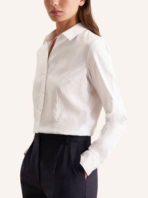 Feminine Slim-Fit-Bluse aus feinem Baumwoll-Twill