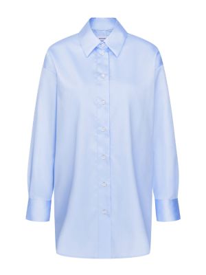 Seidensticker Oversize Bluse aus Baumwoll-Satin in Light Blue