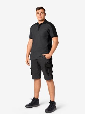 FHB Bermuda Arbeitshose in Anthrazit-Schwarz mit praktischen Taschen für Handwerk und Workwea
