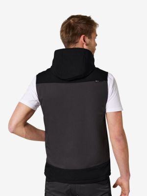 FHB Softshellweste in Anthrazit-Schwarz mit Kapuze für Arbeit, Handwerk und Outdoor-Einsatz
