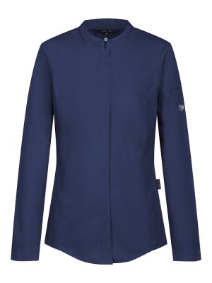 Greiff Damen Kochhemd mit Jerseyeinsatz Dunkelblau