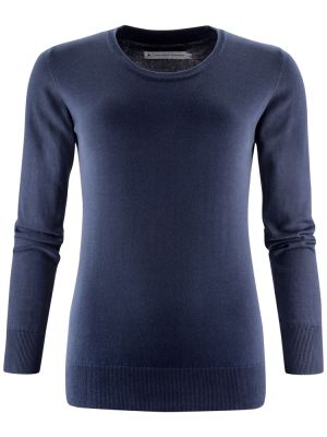 James Harvest Damen Strickpullover mit U-Ausschnitt Marine