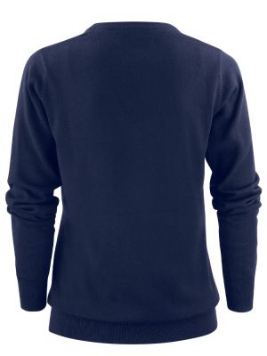 James Harvest Damen Strickpullover mit V-Ausschnitt Marine
