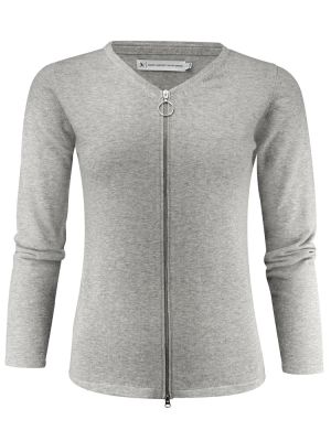 James Harvest Damen Cardigan Grau Meliert