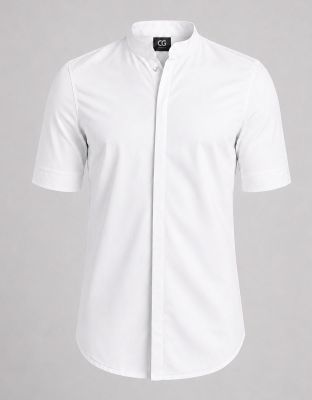 Herren Kurzarm Jacke Alton weiß mit Jersey-Rücken und modernem Schnitt