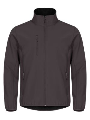 Graue Herren Softshelljacke mit Reißverschlusstaschen und elastischem Bund – ideal für Alltag & Outdoor