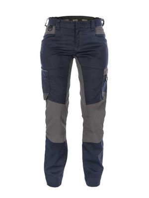 Arbeitslatzhose Damen Stretch in Blau – flexible Damen-Arbeitshose mit 4-Wege-Stretch, ergonomischer Passform, verstellbarer Rückenelastik und praktischen Taschen für Handwerk und Industrie