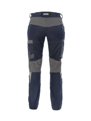 Arbeitslatzhose Damen Stretch in Blau – flexible Damen-Arbeitshose mit 4-Wege-Stretch, ergonomischer Passform, verstellbarer Rückenelastik und praktischen Taschen für Handwerk und Industrie