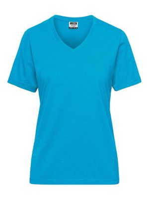 V-Shirt Damen Türkis
