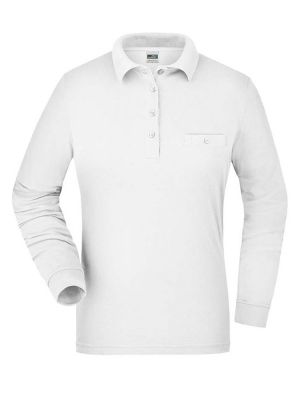 Damen Workwear Poloshirt Pocket Longsleeve Essential