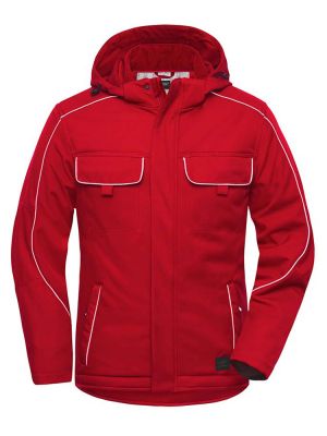Winterjacke rot von Solid – gefütterte Softshelljacke mit Kapuze für Arbeit & Alltag