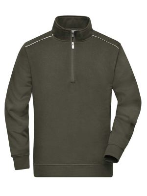 Half Zip Sweatshirt Olivgrün