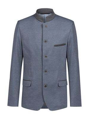 Trachten Sakko Herren in Blaugrau mit Stehkragen und 5-Knopf-Verschluss