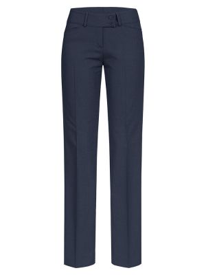 Damen Hose Premium Regular Fit in Schwarz, mit geradem Beinverlauf und Bundfalte