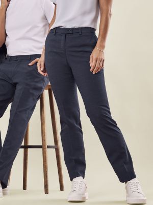 Damenhose Modern Pinpoint Blau – Businesshose für Damen aus elastischem Gewebe mit 37.5® Technologie
