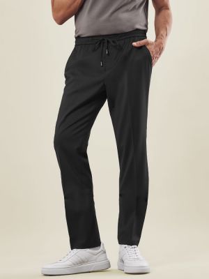 Joggpants Herren Schwarz mit elastischem Bund – moderne Passform für Büro, Service oder Freizeit