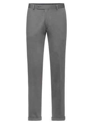 Elegante Jersey Hose Herren  in Grau mit Bügelfalten und elastischem Bund – Bequeme Businesshose aus weichem Jersey