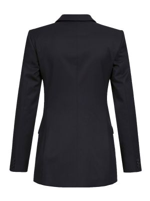Schwarzer Longblazer Damen – Eleganter langer Blazer mit 2-Knopf-Leiste, Pattentaschen und tailliertem Regular-Fit-Schnitt