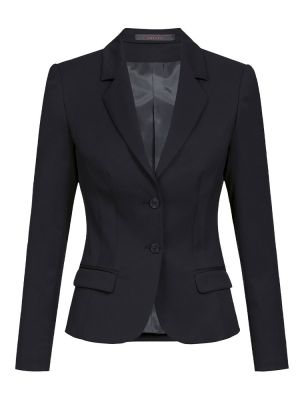 Damen Slim Fit Blazer in Schwarz mit 2-Knopf-Design und Stretch – elegant geschnitten für Business & Empfang
