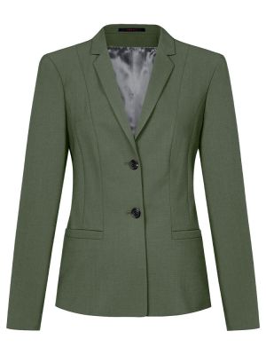 Blazer Olivgrün Damen – Eleganter Business Blazer mit offenen Ärmelschlitzen und Leistentaschen.