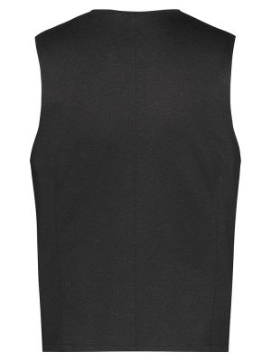 Herren Jersey Weste Dunkelgrau Meliert – Regular Fit, 5-Knopf-Leiste, Leistentaschen, weicher Jersey-Stoff mit Stretch, Business- und Freizeitweste für Büro, Verkauf, Gastronomie